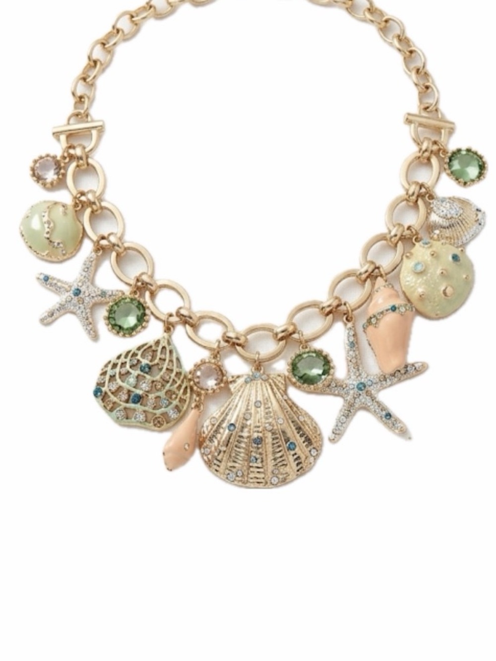 NWT ⚜️🐚⚜️ True to Form Gold-Tone Nautical Multi Charm Necklace